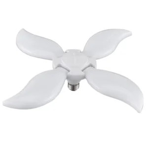 LED E27 Lamp Accessories with AC Power Supply Mango Shape Folding Deformable Fan Blade Lights Indoor Ceiling