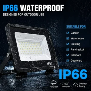 LED Flood Light 100W 200W IP65 High Lumen Daylight White for Public Square Construction Site Outdoor Project Lamp
