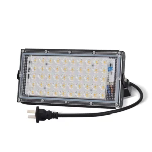 LED Flood Light with Plug IP65 Waterproof Outdoor Garden Lantern Wall Lamp AC220V 50W Aluminum Warm White White RGB Colors