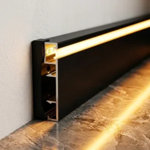 LED Illuminated Skirting Board Trim Modern Waterproof Baseboard for Home Gold Aluminium Skirting Boards