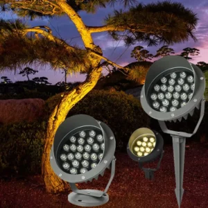 LED Lawn Light IP65 Outdoor Waterproof Colorful Garden Landscape Light Spotlight Decorative Round Courtyard Floodlight