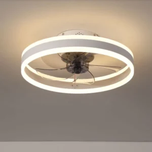 LED Metal Ceiling Fan Light with Remote Control 6 Speed Minimalist Design for Bedroom Dining Room & Living Room