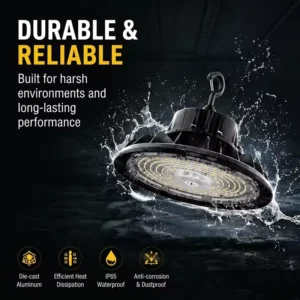 LED UFO High Bay Light for Industrial and Warehouse Use with Adjustable Wattage and 3CCT