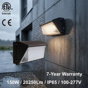 LED Wall Pack Lights 150W 3CCT Selectable Wall Lighting Commercial and Industrial Outdoor Security Flood Lighting for Buildings