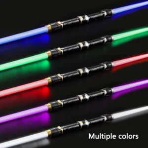 Light up Sword Saber with FX Sound On Off Control and Full Retractable Handle 4 Colors LED Glow in the Dark Toy for Kids Party