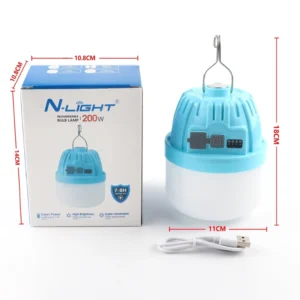 Long Battery Life LED Rechargeable Bulb High Brightness Energy-Saving Emergency Bulb Wireless Indoor Outdoor Night Market IP65