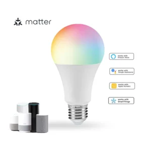 Matter Alexa Tuya WiFi Control RGB Smart WiFi Lighting Bulb Wireless App Control Adjustable A19 LED Bulb