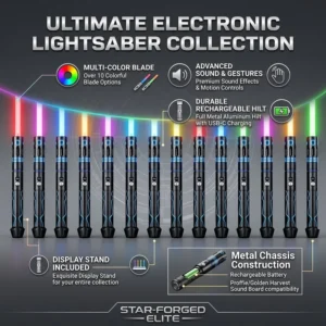 Medieval Viking and Japanese Anime LED Lightsaber with Copper Hilt Infinite Blade Colors Rechargeable