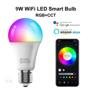 Modern 2700K-6500K RGB E26 9W WiFi Connection Led Smart Bulb With Timing Function Musical Rhythm