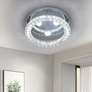 Modern Crystal Round Mounted Indoor LED Ceiling Light for Room Decorating Home Illumination