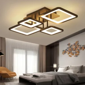 Modern Design Acrylic Surface Mounted Dimmable Bright Ceiling Light Living Room Lamp Square Black Indoor LED Ceiling Lights