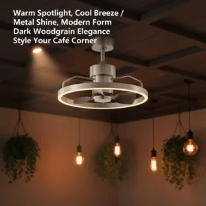 Modern European 5 Blades (>48″) LED Ceiling Light Remote Control 220V DC Motor 6 Speed Dimmable
