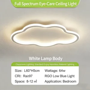 Modern European Cloud Shape Metal Ceiling Lamp with Remote Control LED AC for Living Room