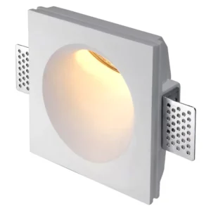 Modern Indoor White Color No Side GU10 Square Gypsum Downlight 3W 5W Recessed LED Ceiling Spotlight
