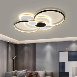 Modern LED Ceiling Lamp for Living Room Indoor Lighting Bedroom Loft Home Decor Ring Chandelier Dimmable Smart Light Fixture