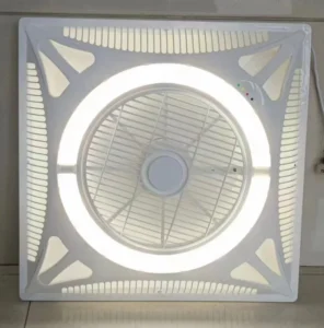 Modern LED Fan Blade 600*600mm Ceiling Roof Fan with Remote Control for Bathroom Air Circulation