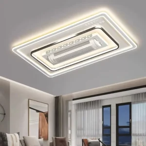 Modern LED Home Ceiling Light Bladeless Ceiling Fan Lamp Remote Control Dimmable Indoor Lighting for Living Room Hotel Project