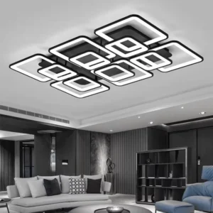 Modern Nordic Living Room Bedroom 175W Led White Black Square LED Ceiling Light Indoor Lighting