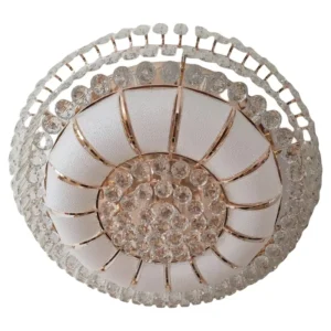 Modern Round Indoor Ceiling Lamp with Stainless Steel Base LED Light Source for Living Room Master Bedroom