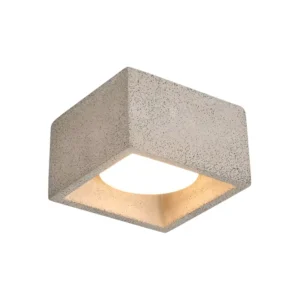 Modern Square LED Ceiling Lamp Indoor Lighting with Concrete Finish Surface Mounted Ceiling Lights Metal Base Switch Control
