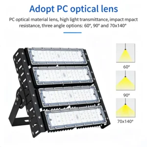 Modular LED Flood Light 100W 200W 300W 400W Housing Adjustable Bracket Outdoor Stadium Basketball Court LED Projector Lamp