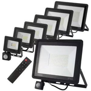 Motion Sensor Flood Lights Outdoor Induction LED Lamp Waterproof Spotlight Security Floodlight with Remote for Backyard Garage