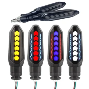 Motorcycle LED Turn Signal Light Amber Blade Lamp Indicator Blinker Waterproof Moto Bike Universal Flashing Lights