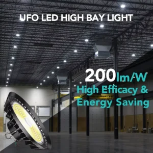 N HBU LED UFO High Bay Light 240W 13IN IP65 ETL DLC Auto Dealership LED 165LM/W Showroom