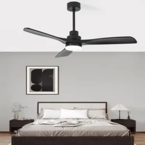 New Trending Home Office Study Appliance 3 Solid Wood Blades 100% Copper DC Motor Remote Control LED Ceiling Fan with Light