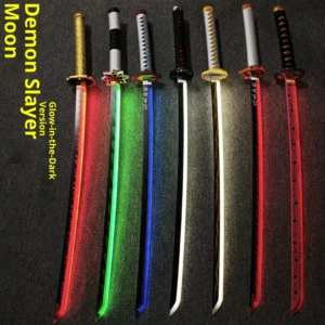 Nichirin Blade Rechargeable Light Up Seven Color Sword Toy Smoke Wooden Blade Sheath Samurai Anime Prop Toy Knife 14 Years and up