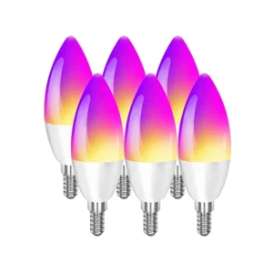 North American Cross Border LED PC Smart Candle Bulb with RGB Adjustable Tone Light WiFi Control E12 Base