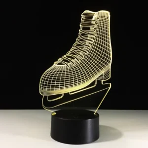 Novelty Ice Blade Hockey Skate Shoes 3D LED Lamp Acrylic Multicolor Changing Night Light Sporting Boy Room Decor Kids Toys Gift