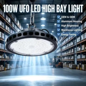 OEM&ODM Industrial IP44 UFO High Bay Light SMD2835 100W 6000K 12000LM Aluminum DOB for Warehouse