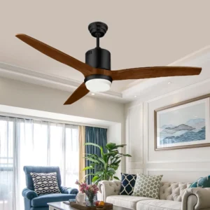 Popular Design Decorative 52 Inch 3 ABS Blades Energy Saving Remote Control Ceiling Fan With Light for Living Room