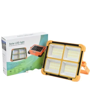 Portable Solar LED Floodlight High Power IP65 Rated Rechargeable Camping Light for Garden Outdoor Use Plastic Body