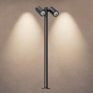 Premium Aluminum IP65 Waterproof Outdoor Garden Flood Light LED Dimmable 2-Head Spotlight