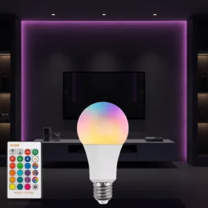 RGB 12W A80 E27 Wi-Fi Dimmable LED Smart Bulb with Remote Control AC Powered RoHS Certified PC Globe Bulbs