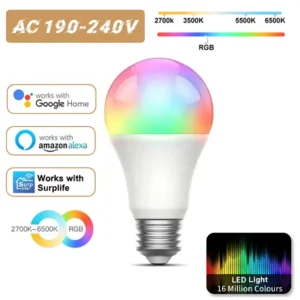 RGBW Dimmable WIFI Blue Tooth Remote Control Smart Led Bulbs Color Changeable Led Lights Energy Saving Lamp