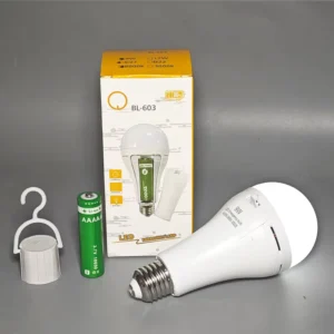 Rechargeable Plastic LED Bulb E26 E27 B22 Emergency Lighting with Long Hours 270 Degree Beam Angle for Hiking and Camping