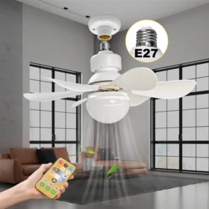 Remote Control LED Ceiling Fan with Lighting Lamp Blade Fan Lamp E27 Converter Lamp for Bedroom Living Fan Light