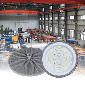 Round Emergency High Bay Light 100W 150W 200W 250W Industrial Highbay Lamp Workshop UFO High Bay LED Lighting