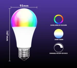 Smart Bulb 2.4GHz WiFi LED Color Changing Light Bulb Sensor B22/E27 Base AC Powered Compatible Alexa Google Home Siri Shortcuts