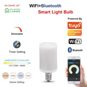Smart Bulb Alexa google Home with Tuya E12 LED Bulb WiFi 2700 6500k Dimmable