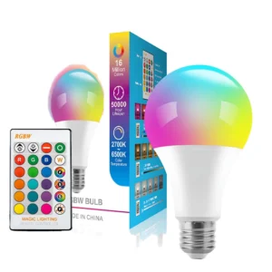 Smart E27 LED Bulb RGB Color Changing Remote Control AC Powered Reflector Switch Mode for Home and Office WiFi Connectivity