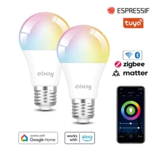 Smart LED Bulb RGB+CCT Dimmable Alexa Compatible APP Controlled Home Lighting Tuya Multi Color RGBW Voice Control WiFi Lamp