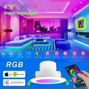 Smart LED Downlight 10W Voice Control Music WiFi Bluetooth ZigBee Google Alexa RGB CCT Recessed Spotlight