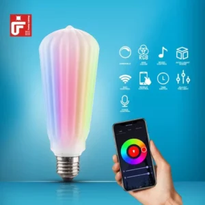 Smart RGB WIFI Globe LED Bulb Unique Design with Remote Control Opal Glass Body AC Power Supply Switch Mode