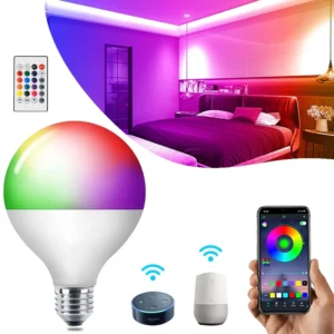 Smart WiFi Light Bulb 15W 20W E27 RGB Color Changing Alexa Google Home Control for Bedroom Living Room Lamp