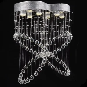 Stainless Steel Crystal LED Chandelier Modern Luxury Living Room Pendant Light Ceiling Lamp