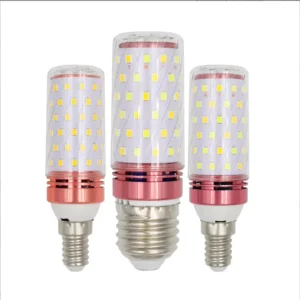 Super Bright E14 E27 LED Corn Bulb Tricolor Dimming 12W 16W Indoor Chandelier Use
